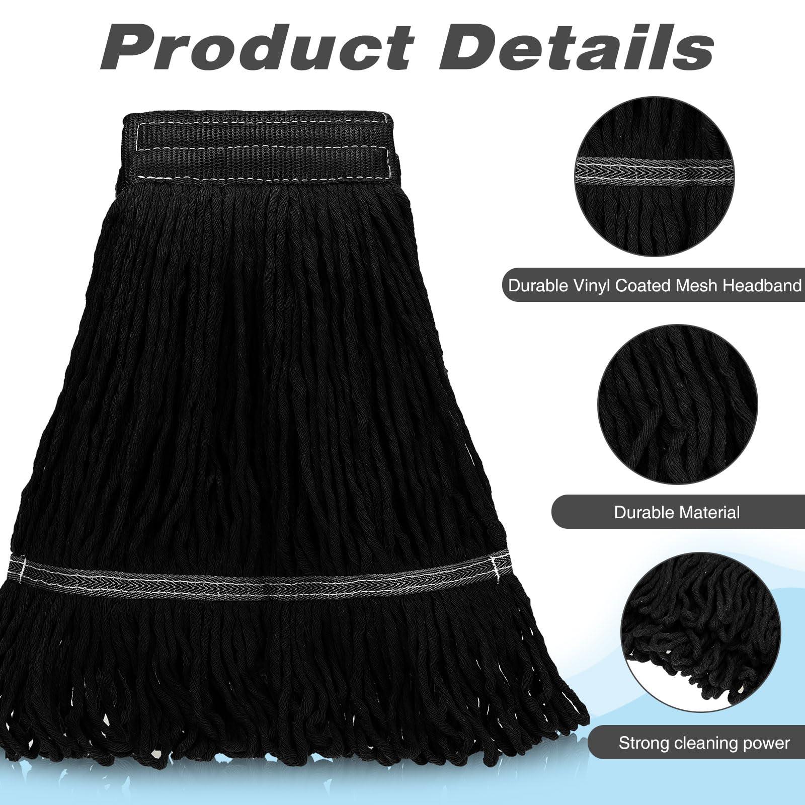 Nuogo Nuogo 10 Pcs Commercial Mop Head Replacement Floor Cleaning Wet Heavy Duty Commercial Mop Refills General Cleaning(27.6 Inch,Black)
