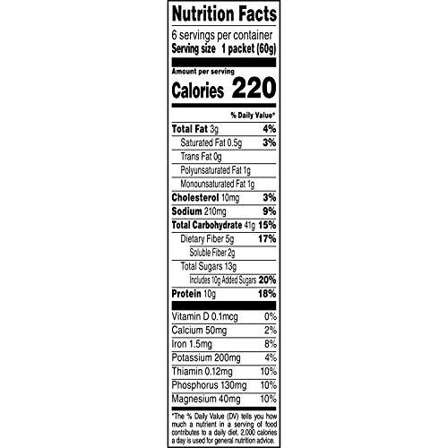 Quaker Quaker 10g Protein Instant Oatmeal, Apple Cinnamon, 2.11oz Packets (Pack of 36)