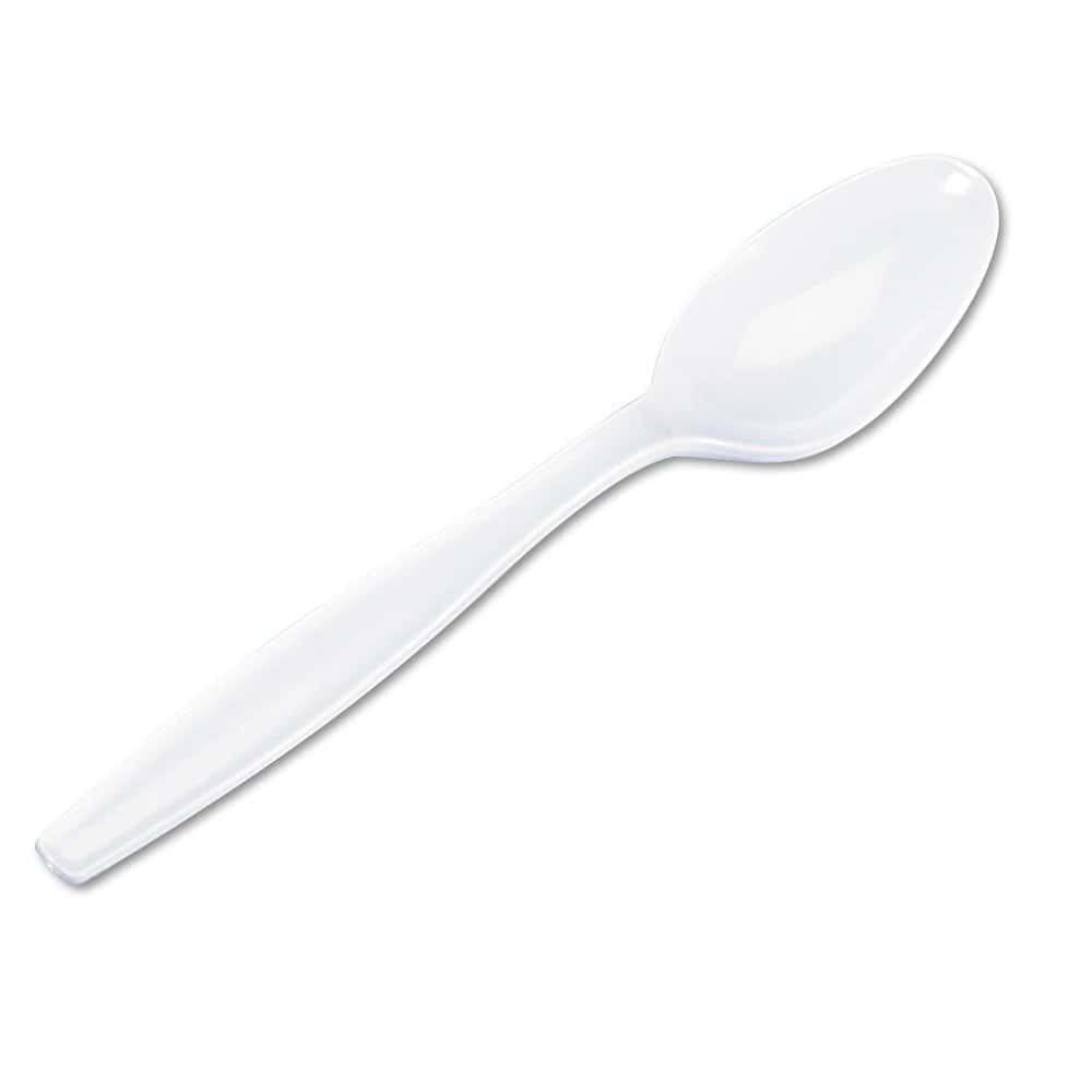 Nicole Fantini Nicole Fantini\'s Disposable Economical Plastic White Tea Spoon (500 Count) for Resturant, Hotel, Deli & big parties