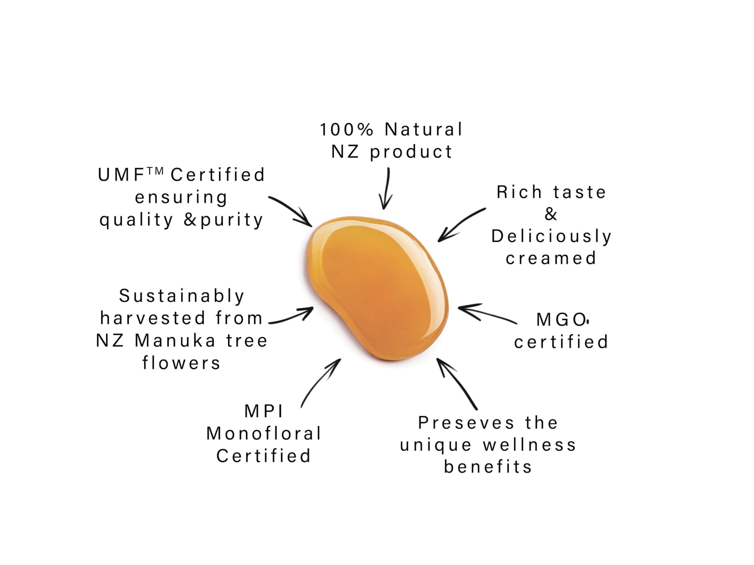 API Health Manuka Honey UMF 10+ (MGO 261+) Pure New Zealand Honey, 1.1 lb (500g)