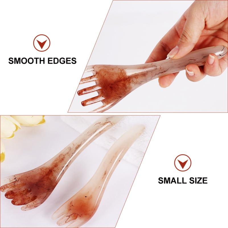 EXCEART EXCEART 2pcs Massage Rake Guasha Scraping Scalp Comb Multi- Functional Handheld Head Scratcher Massage Tool Massager for Head Caring, Relaxation, Physical Therapy, Acupoint Treatment