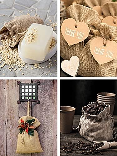Mandala Crafts Mandala Crafts Burlap Bags with Drawstring - Small Drawstring Pouch Set - 10X12 Inches Bulk Rustic Linen Burlap Drawstring Bags for Burlap Gift Bags Wedding Party Coffee Candy Favor Bags 10 PCs