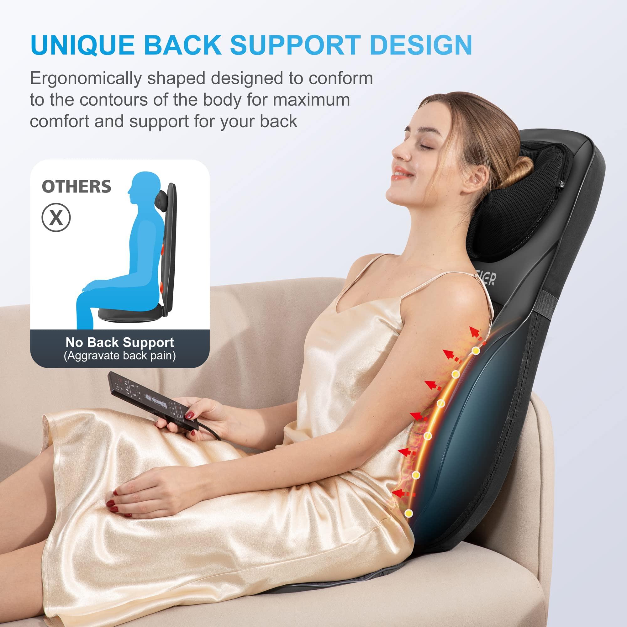 COMFIER COMFIER Shiatsu Back Massager with Heat, Deep Kneading & Rolling Massage Chair Pad, Chair Massager for Office Home Use, Gift for Dad Mom