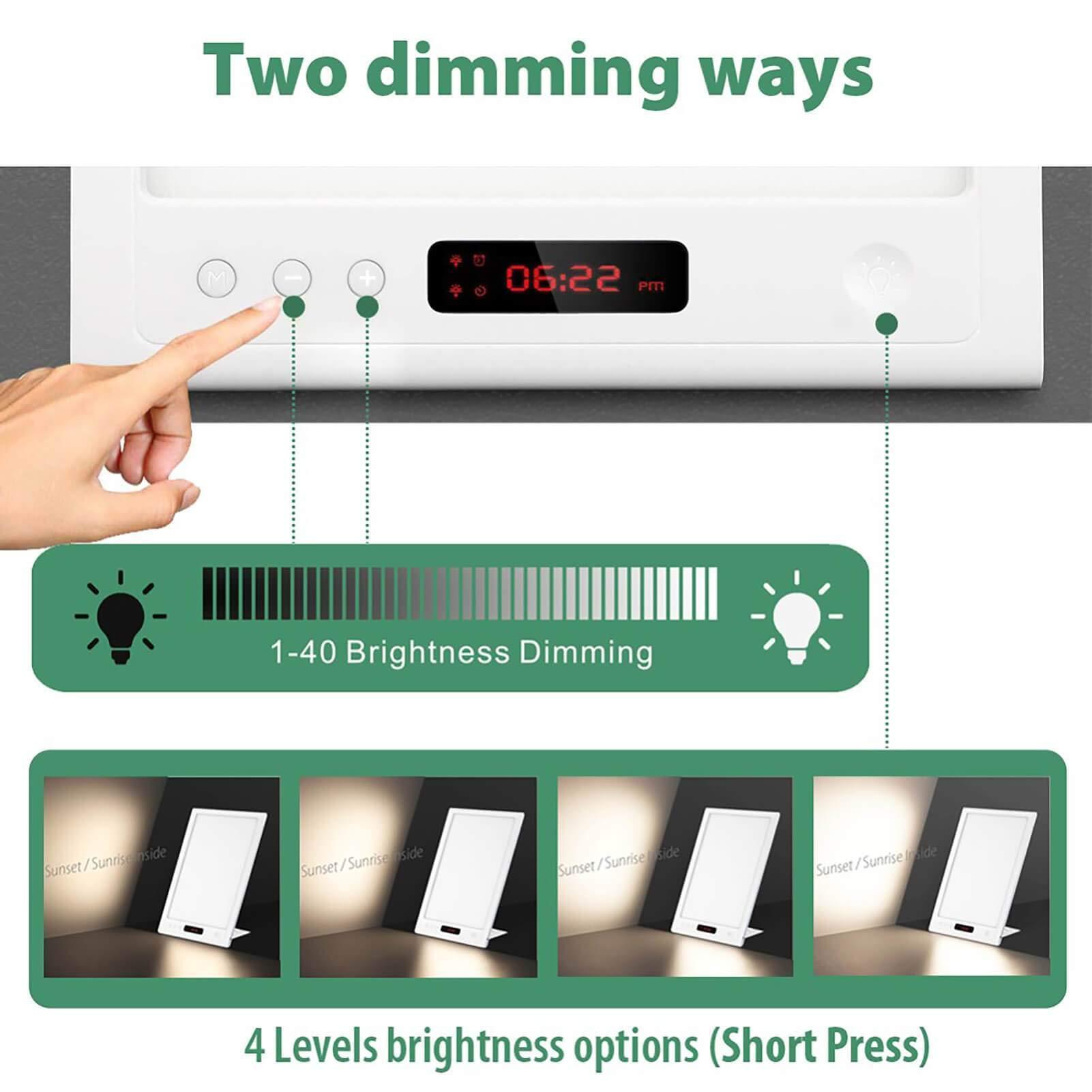 Blancka Light Therapy Lamp UV-Free 12000 Lux with Sunrise Sunset Simulation, Wake-up Light with 40 Level Adjustable Brightness, 5 Timer Function, Full Spectrum LED Sunlight for Home Office