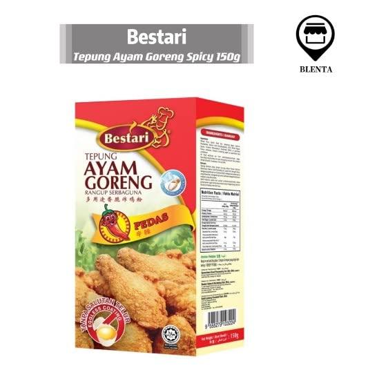 Bestari Bestari Hot & Spicy Crispy Fried Chicken Coating Mix 150g - Simple and Tasty - HALAL - Crunchiest Bite - Eggless Coating - No Additional Flavoring Needed