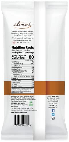 ELEMENT Element Snacks - Peanut Butter Topped Rice Cakes (Pack of 6), All-Natural Rice, Healthy Snacks for Kids or Adults, Non GMO, Certified Gluten-Free and Kosher