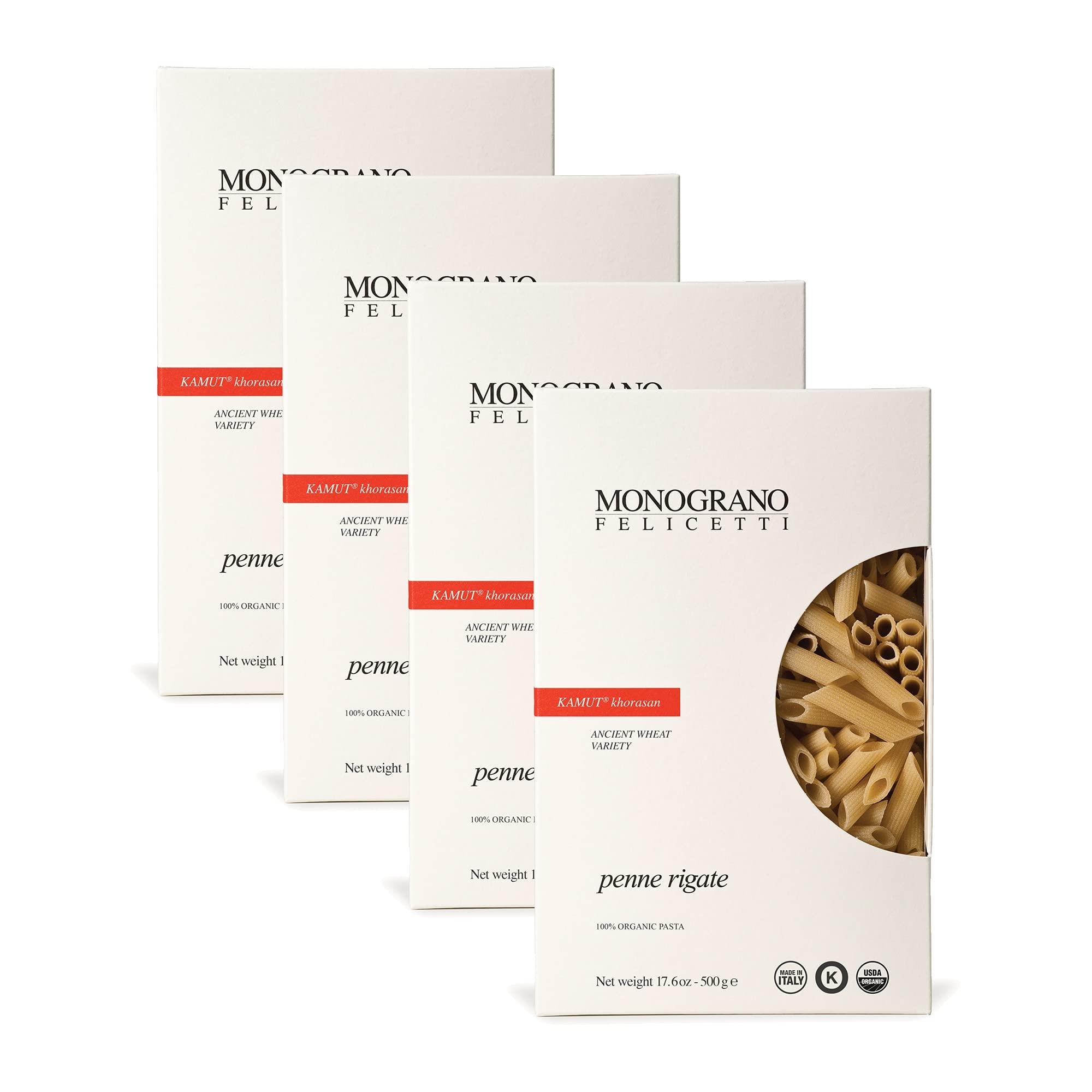 Monograno Felicetti Monograno Felicetti Kamut Penne Rigate Pasta Italian Organic Non-GMO 17.6oz (500g) 4 Pack