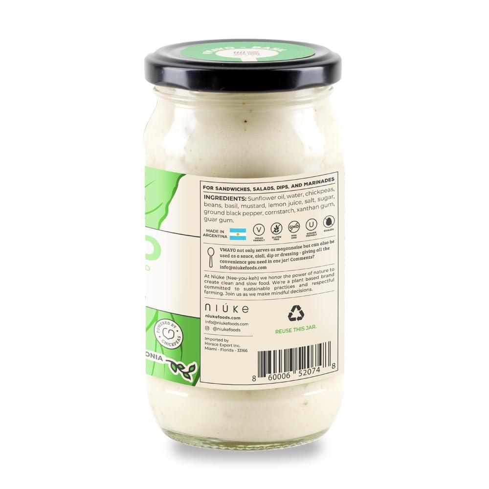 NIUKE NIUKE VMAYO Basil Vegan Mayo - Chickpea-Powered, Herbaceous & Creamy, 9.52 oz, 6 Pack