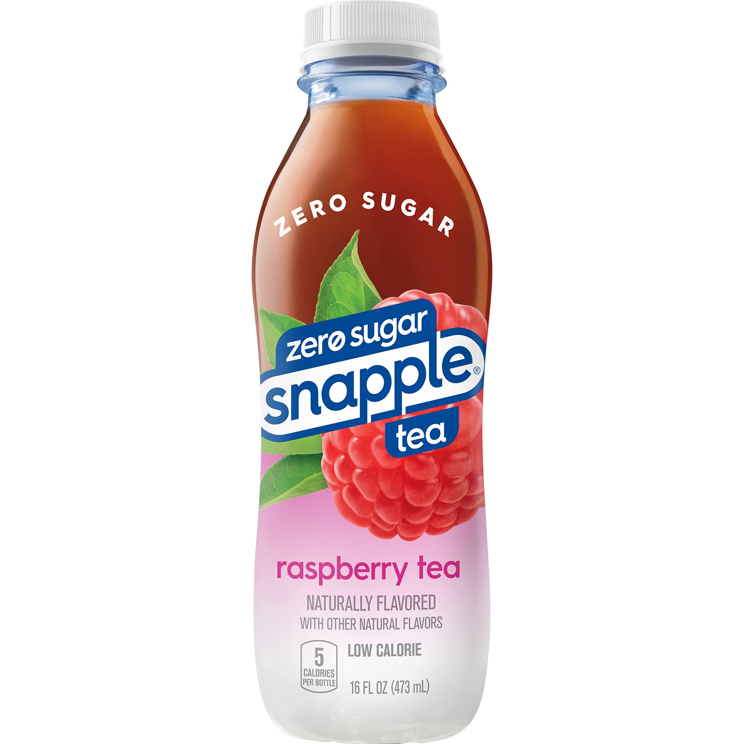 Snapple Snapple Zero Sugar Raspberry Tea, 16 fl oz recycled plastic bottle, Pack of 12