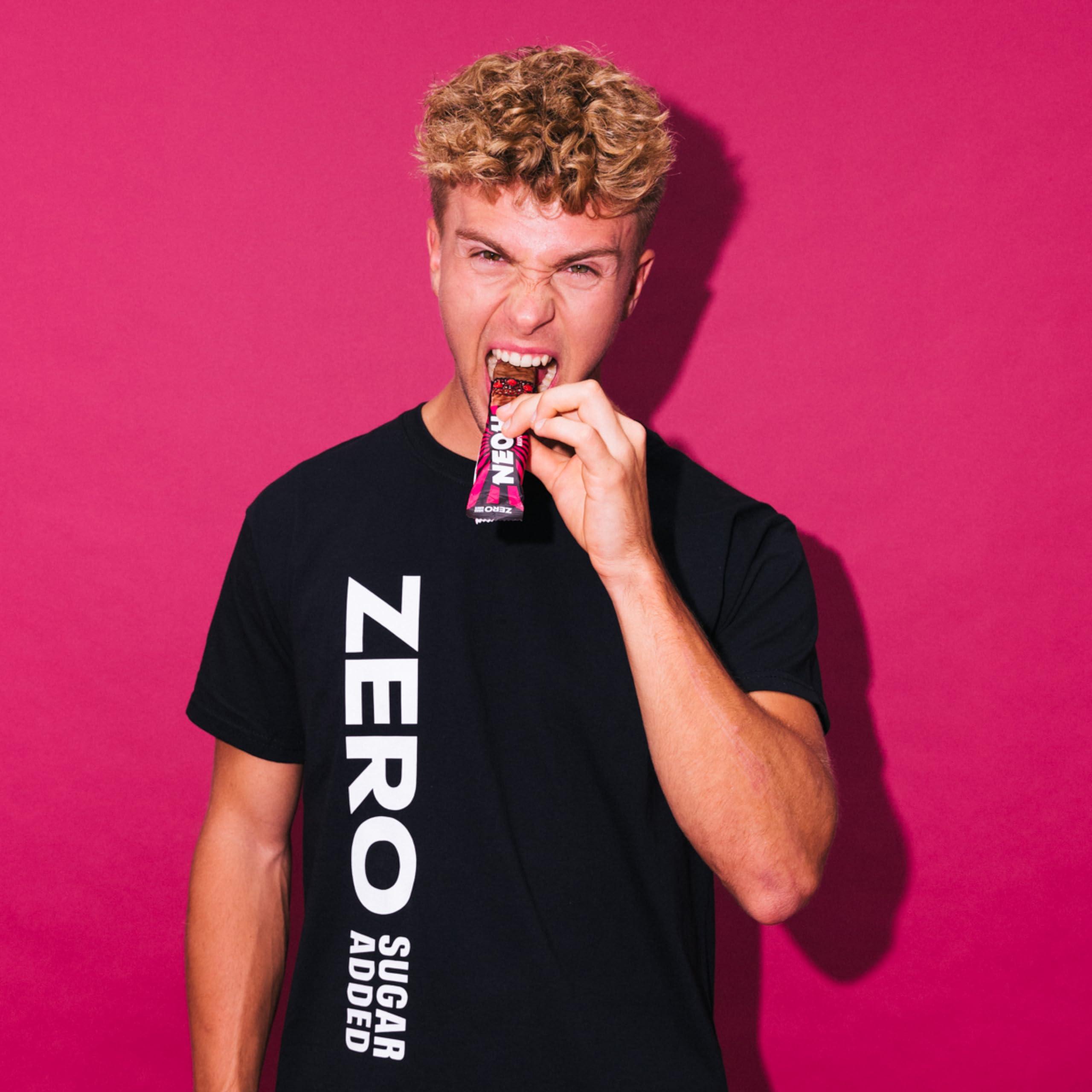 NEOH NEOH Raspberry Bars - Keto Chocolate Dipped Candy Bar, Gluten-Free Low-Calorie, Low-Carb, Plant-Based, High-Fiber Snacks, No Added Sugar, 1 Ounce Individually Wrapped Bars, 24 Pack