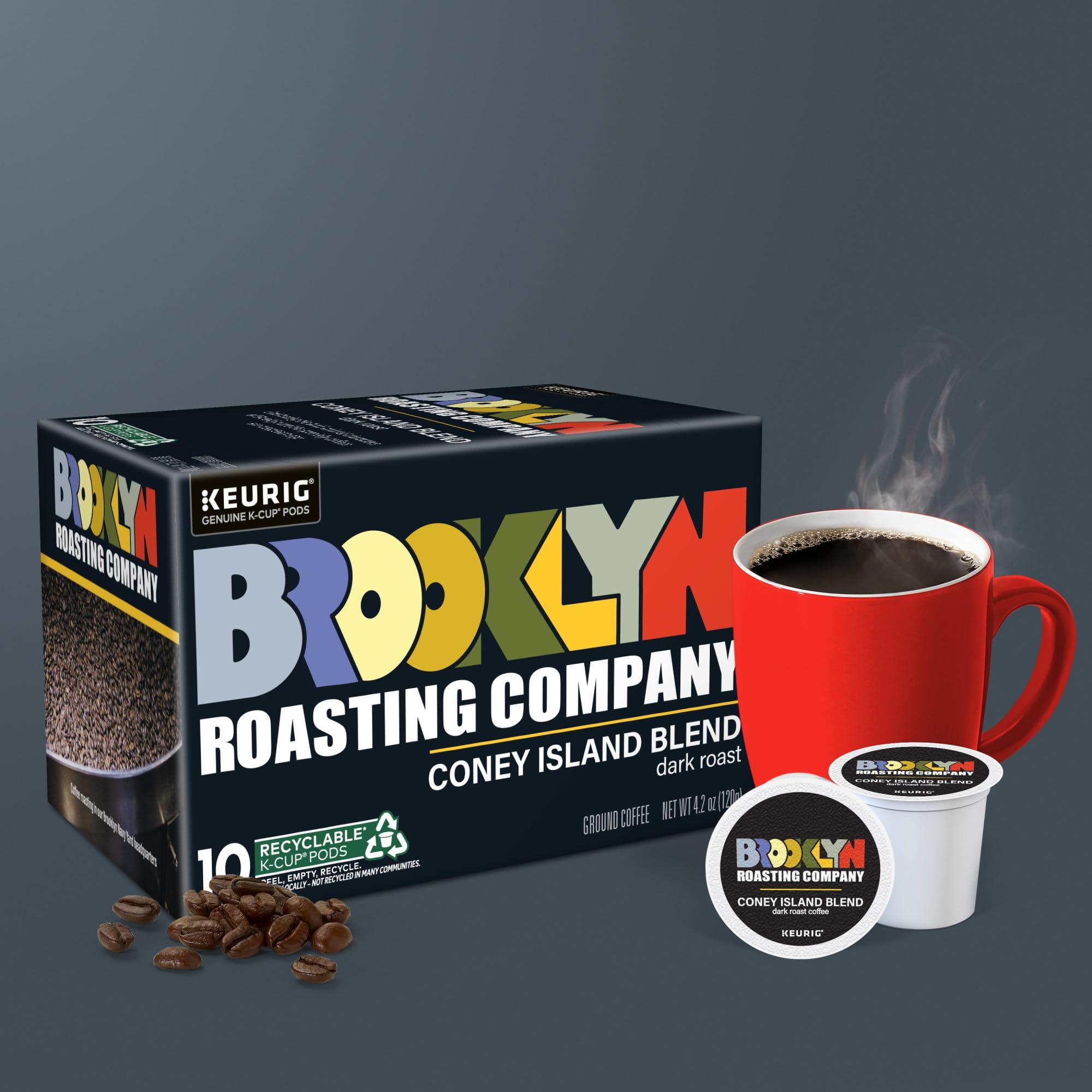Brooklyn Roasting Company Brooklyn Roasting Company Coney Island Blend, Single Serve Keurig K-Cup Pods, Dark Roast Coffee, 10-Count Box