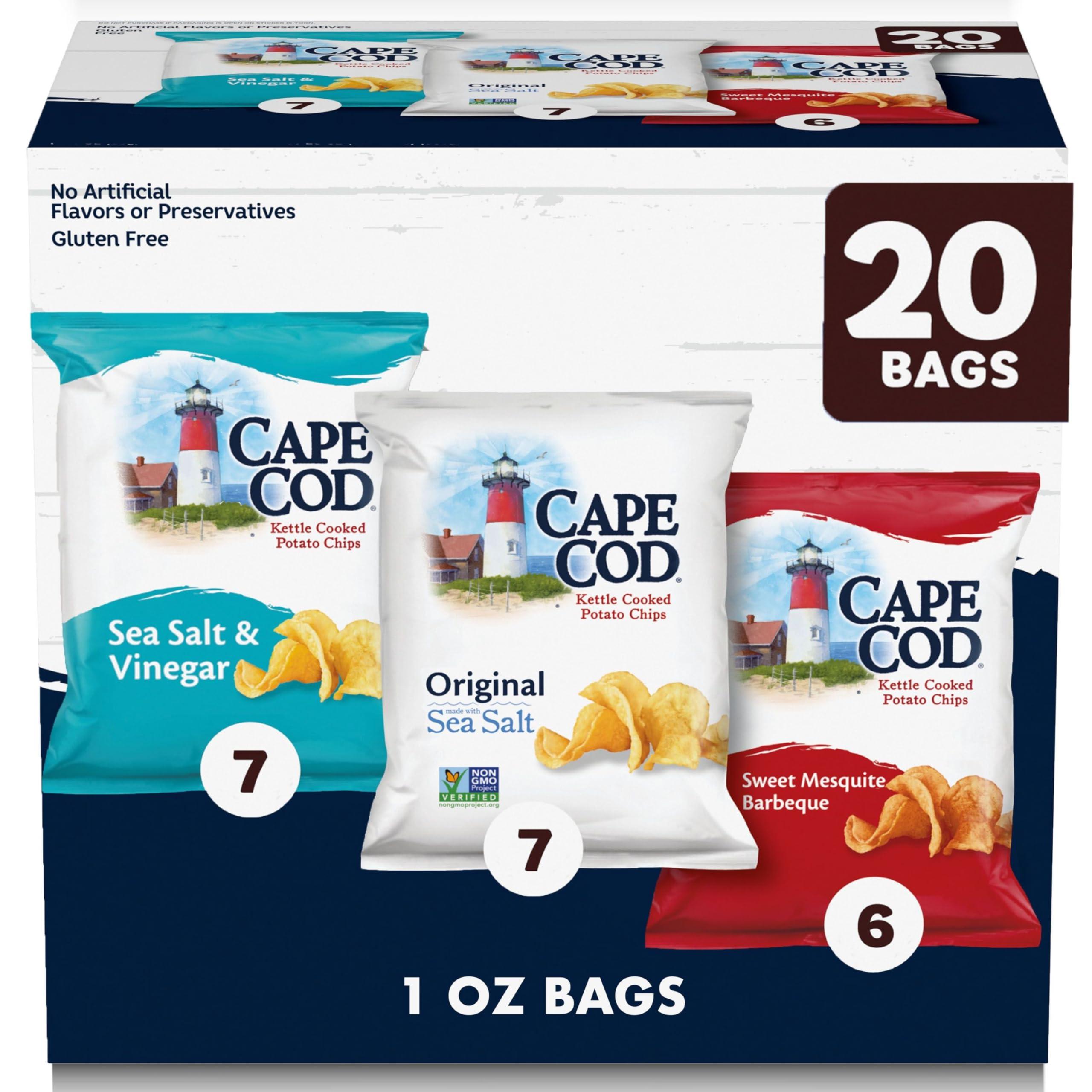 Cape Cod Cape Cod Potato Chips Variety Pack, 1 Oz, (Pack of 20)