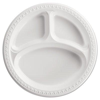 Chinet HUH81230 - Heavyweight Plastic 3 Compartment Plates