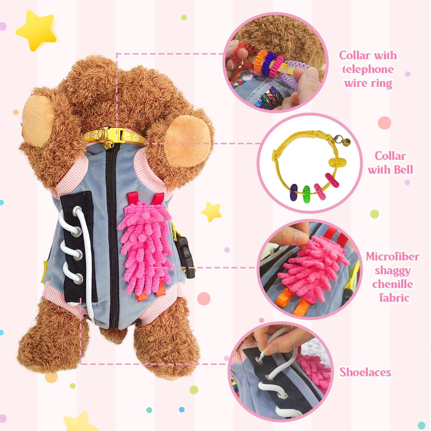 CHIAOCHUTTY CHIAOCHUTTY Fidget Blanket for Elderly with Dementia Fidget Dog Blanket Activities and Gift for Senior with Alzheimers or Dementia