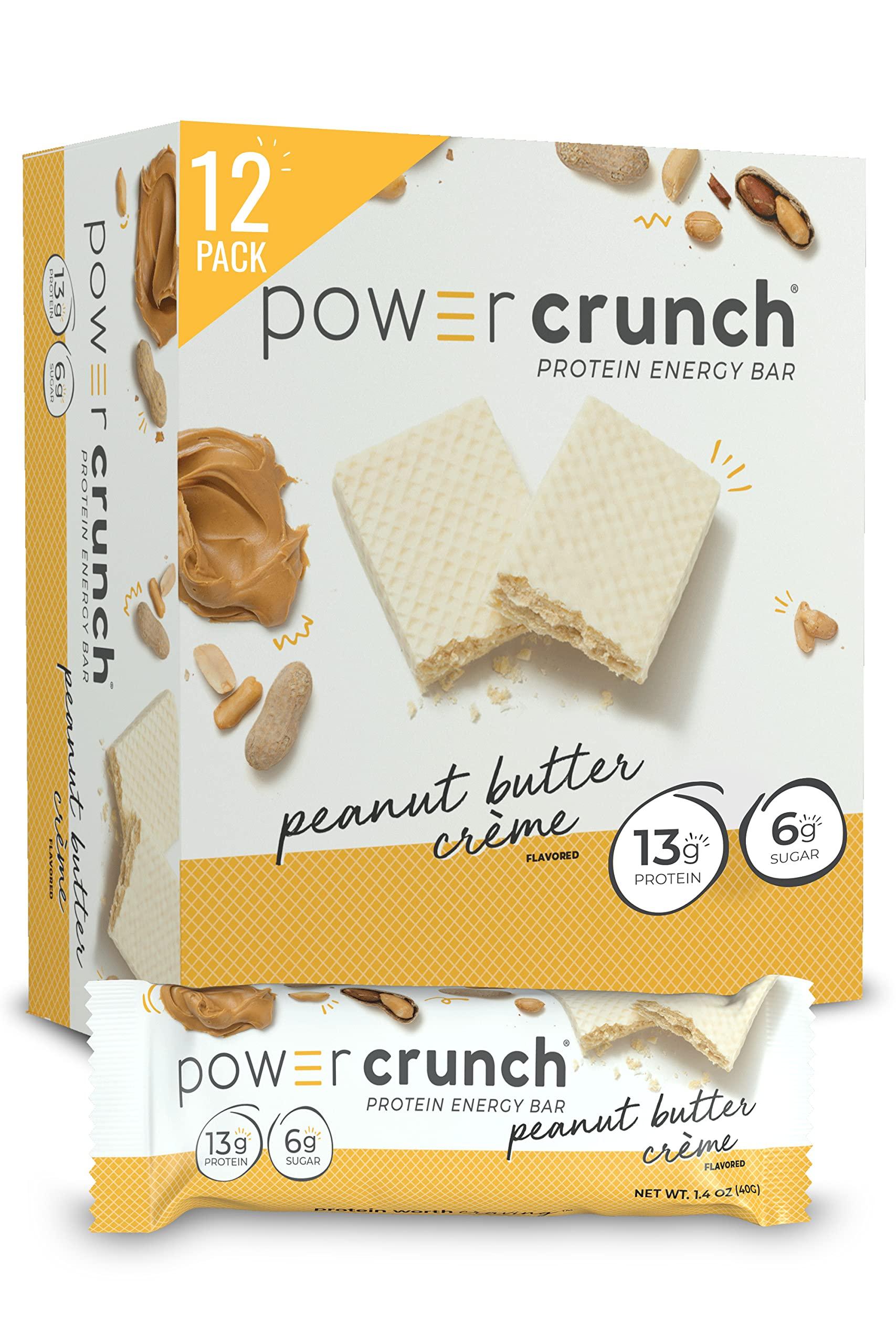 Power Crunch Power Crunch Protein Wafer Bars, High Protein Snacks, Peanut Butter Crme and Strawberry Crme, 1.4 Ounce (12 Count) Bundle