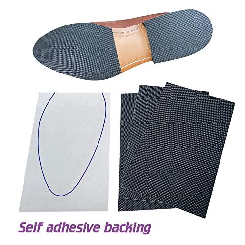 UNIKSTEP UNIKSTEP 4 Pieces Shoe Sole Protectors, Shoe Bottom and Heel Anti Slip Grip Pads, Self Adhesive Non Skid Noise Reduction Sticker (Black)