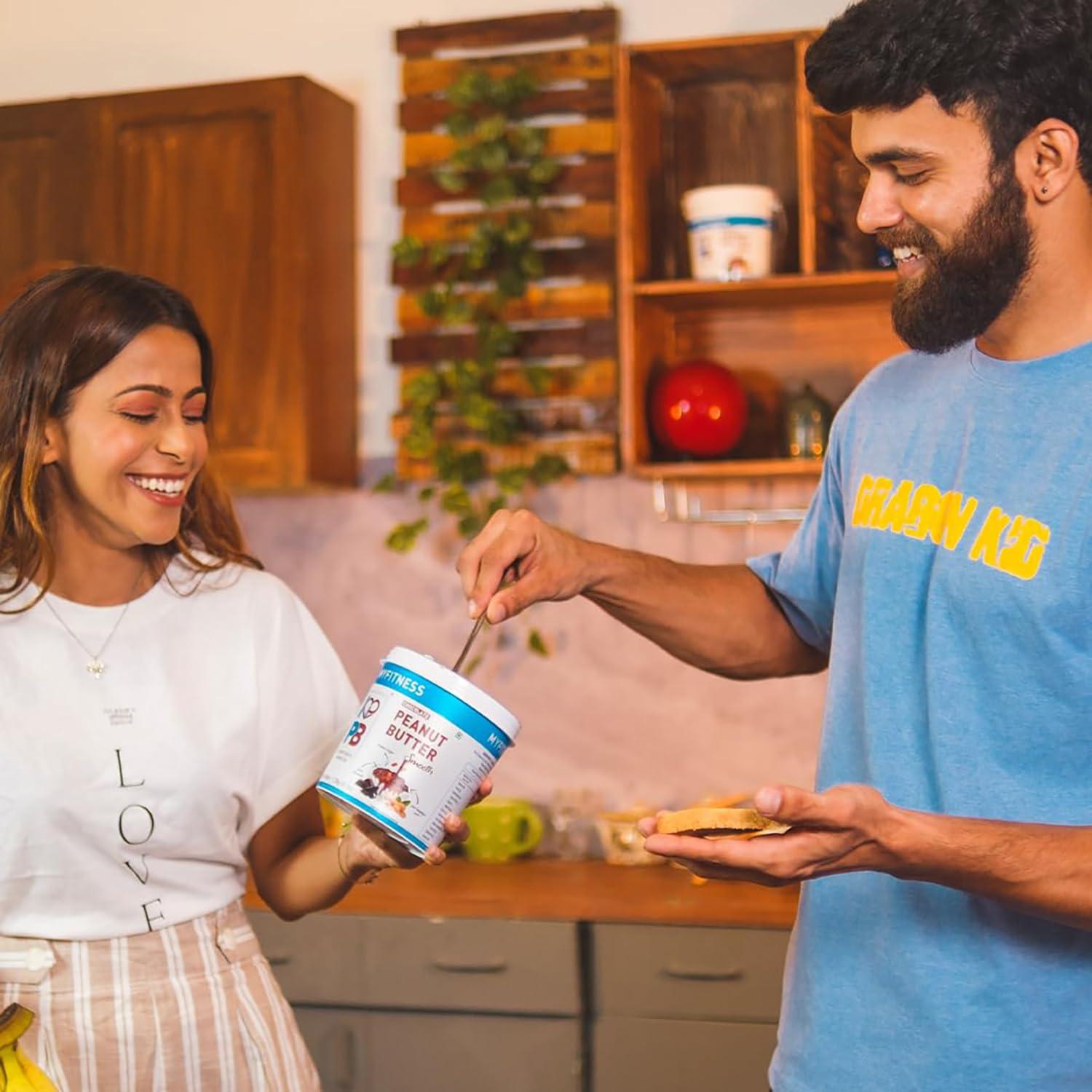 MYFITNESS PEANUT BUTTER MYFITNESS Peanut Butter Chocolate Smooth Non-GMO Gluten-free No Preservative All Natural Ingredient High Protein Made with American Recipe (17.9 Ounce)