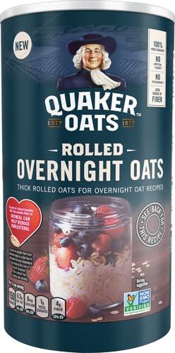 Quaker Quaker Rolled Overnight Oats, 19oz Canister