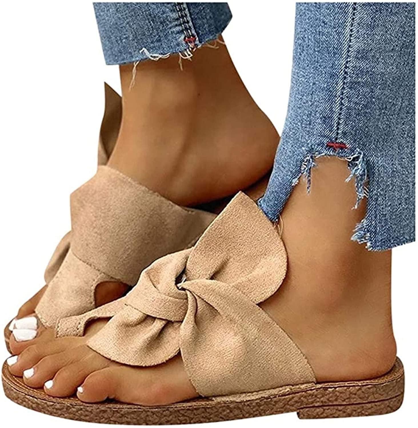 Ralsko Open Toe Sandal with Arch Support,Women Orthopedic Bunion Corrector,Casual PU Leather Big Toe Correction Sandals,for Beach Travel Summer,Khaki,39