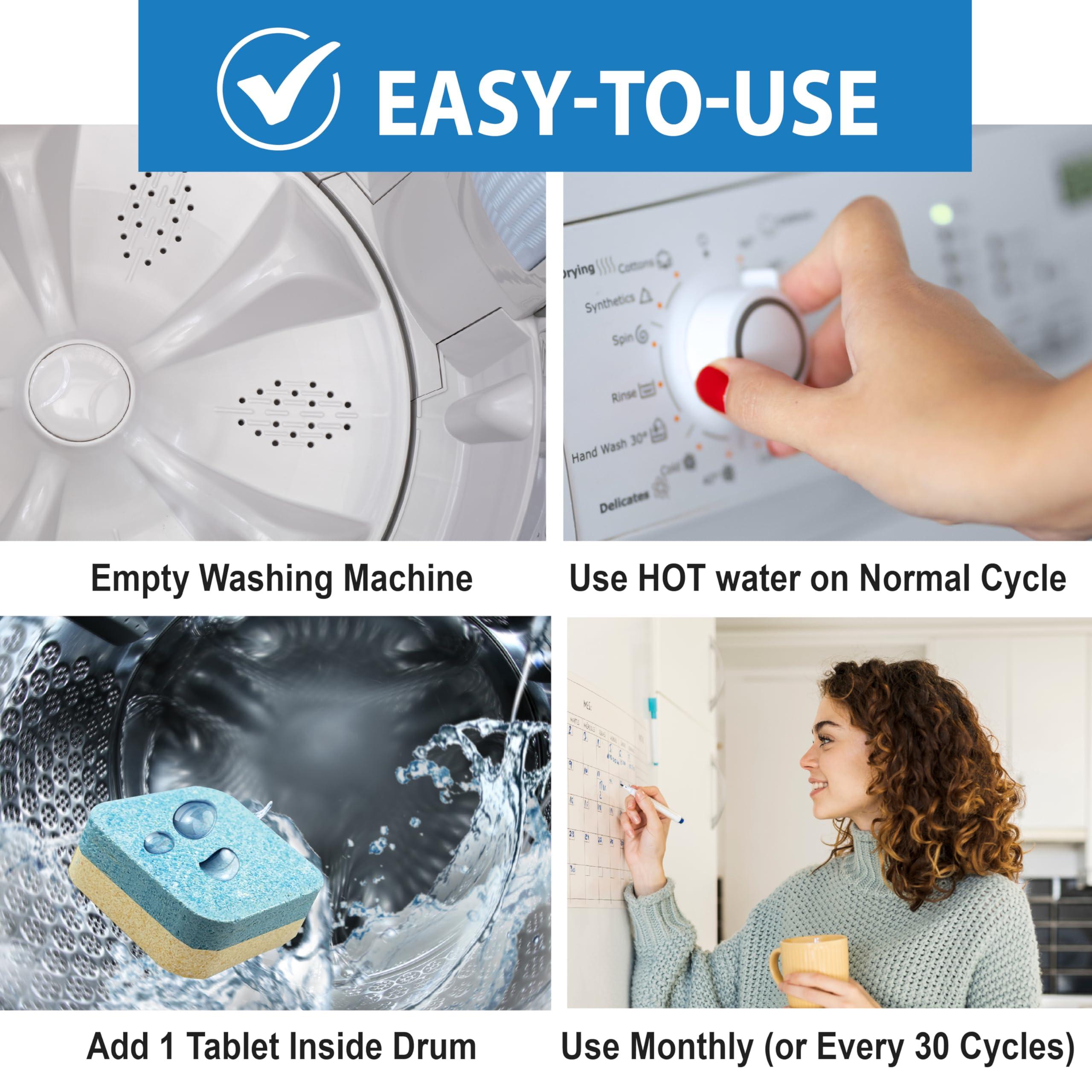 SANI 360 SANI 360 Washing Machine Cleaner, 12 Month Supply is Formulated with Enzyme, Deep Cleans and Deodorizes Front and Top Loading Washers