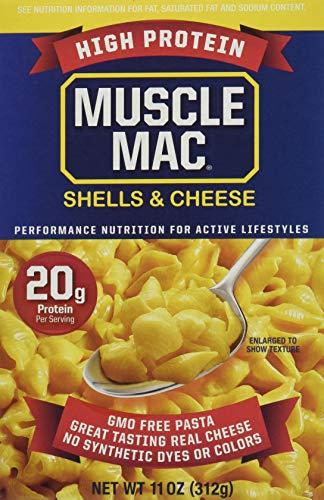 MUSCLE MAC MUSCLE MAC Deluxe Shells & Cheese, Cheddar, 11 Ounce (Pack of 12),Yellow,QP002