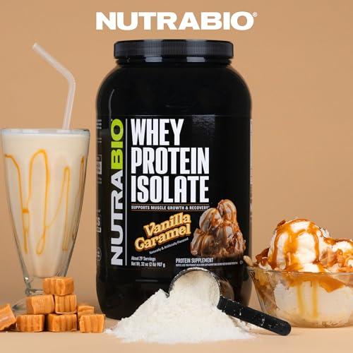 NutraBio NutraBio Whey Protein Powder Isolate Supplement 25g of Protein Per Scoop with Complete Amino Acid Profile - Soy and Gluten Free Protein Powder - Zero Fillers and Non-GMO - Vanilla Caramel- 2 Lbs.
