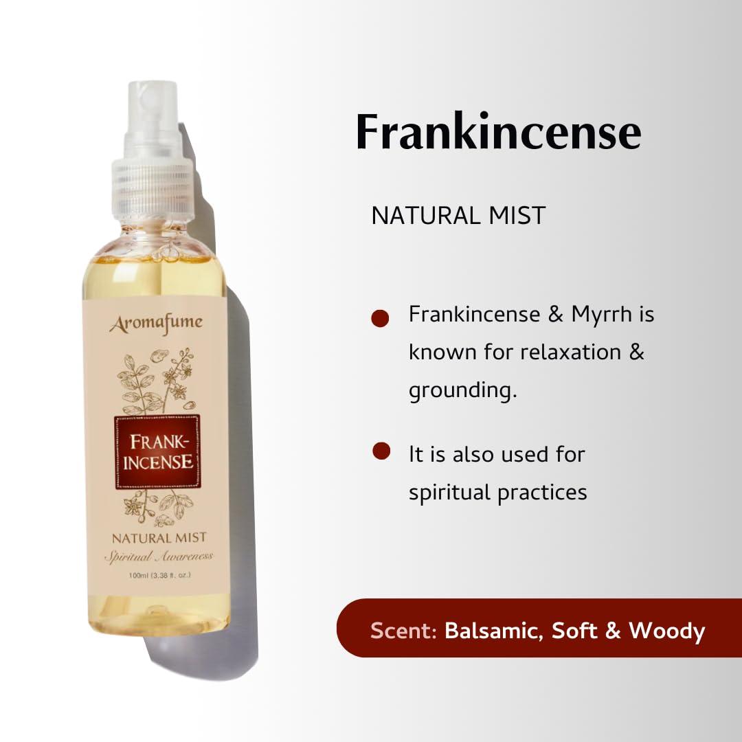 Aromafume Frankincense Mist 100ml | Frankincense & Myrrh Mist | 100ml | Aromatherapy | Natural Air fresheners for Home | Spiritual Meditation | Conscious Smudging