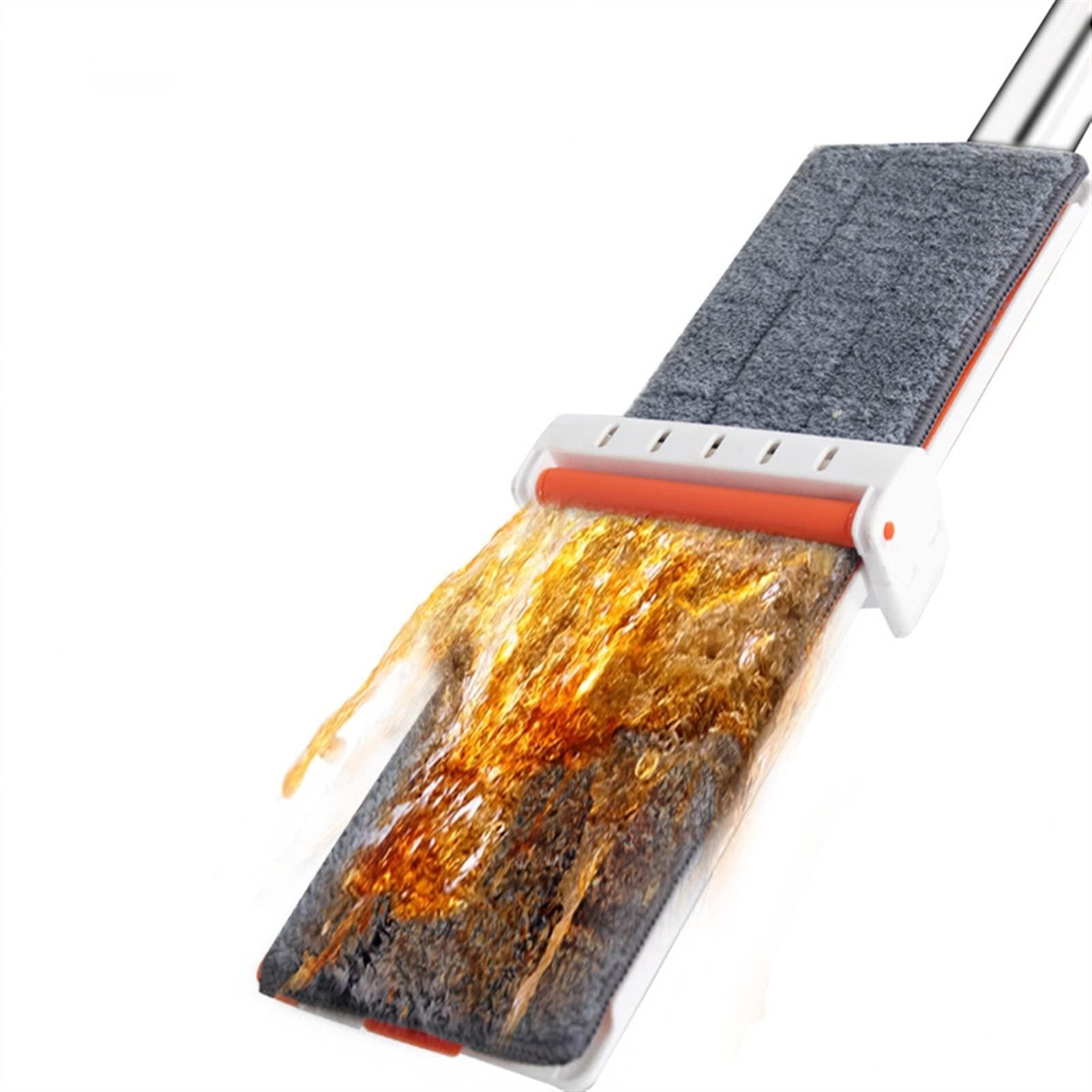 GRFIT Microfiber Mop Magic Self-Wringing Flat Mop Free-Hand Washing Squeeze Mop with Microfiber Replacement Pad Tools for Washing Floor Wood Floor Cleaning Tile Floor Cleaning ( Color : Within 8 Pads )