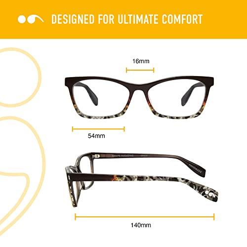 Scojo New York Scojo New York Augustine Blue Light Reading Glasses, Handmade Scratch Resistant Readers for Women and Men, Blue Camo - 1.50x