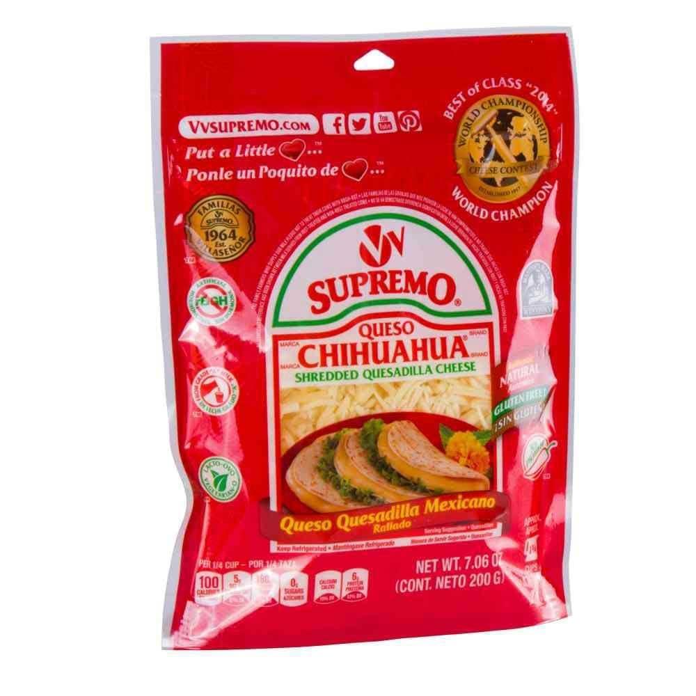 Vv Supremo Supremo Queso Chihuahua Shredded Quesadilla Cheese, 7.06 Ounce -- 12 per case.