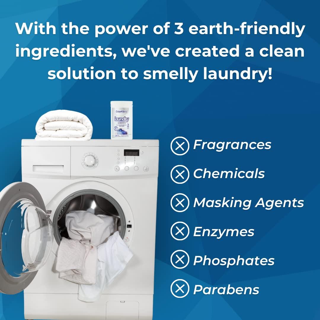 OdorKlenz OdorKlenz Laundry Additive Odor Remover, Powder, 30 Loads | Laundry Odor Eliminator for Strong Odors | Smoke Odor, Chemical Odors, Pet Odors & New Clothes Smell | Unscented and Non-Toxic