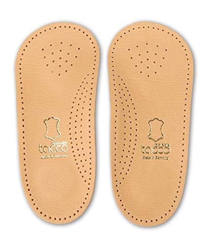 Tacco Footcare Orthotic Inserts Made in Germany | 3/4 Length, Quality Leather, Ultra-Light | Shoe Boot Insoles with Arch Support, Metatarsal Pad & Heel Cushion | Tacco Nova (45 EUR/US M12)
