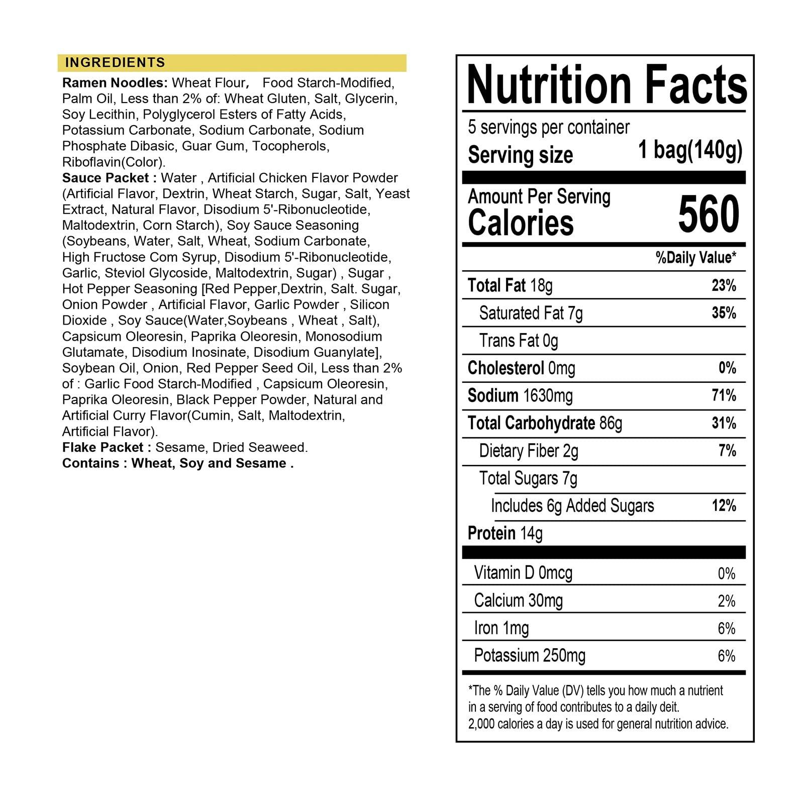 Samyang Samyang Buldak Hot Spicy Chicken Ramen Noodle Korean Stir-Fried Ramen, Original 4.94 OZ(140g) & Carbonara Flavor 4.58OZ(130g), 5 Pack for Each Flavor