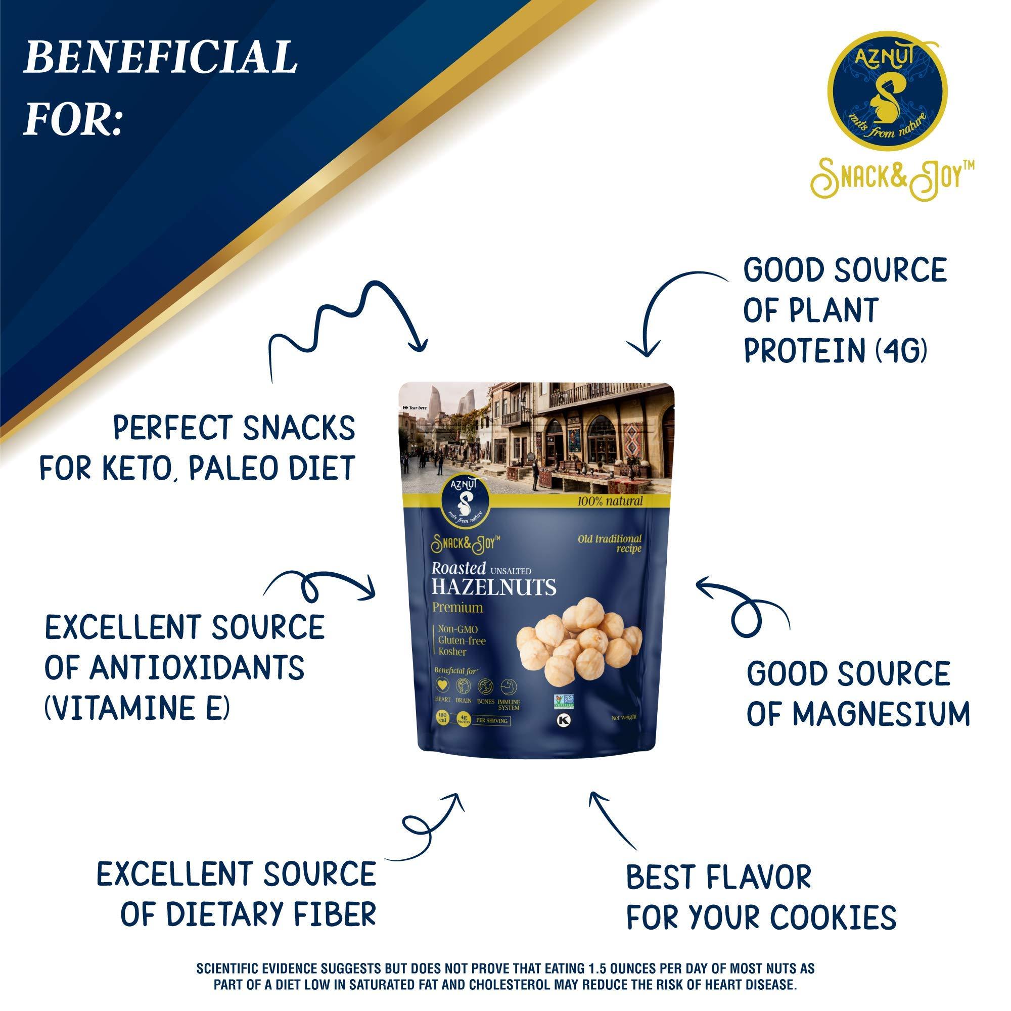 AZNUT AZNUT Roasted Unsalted Hazelnuts 2 LB & Raw Brazil Nuts 2 LB