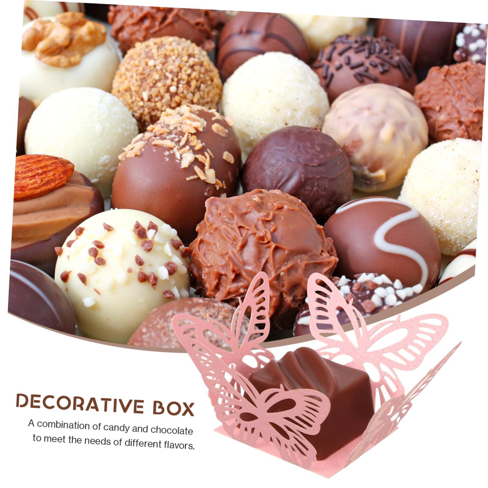 STOBAZA STOBAZA 50 Pcs Boxes Small Cases banquet Container decorate chocolate box Wedding Supplies wedding paper tray pink Banquet Party Cases chocolate Candy box