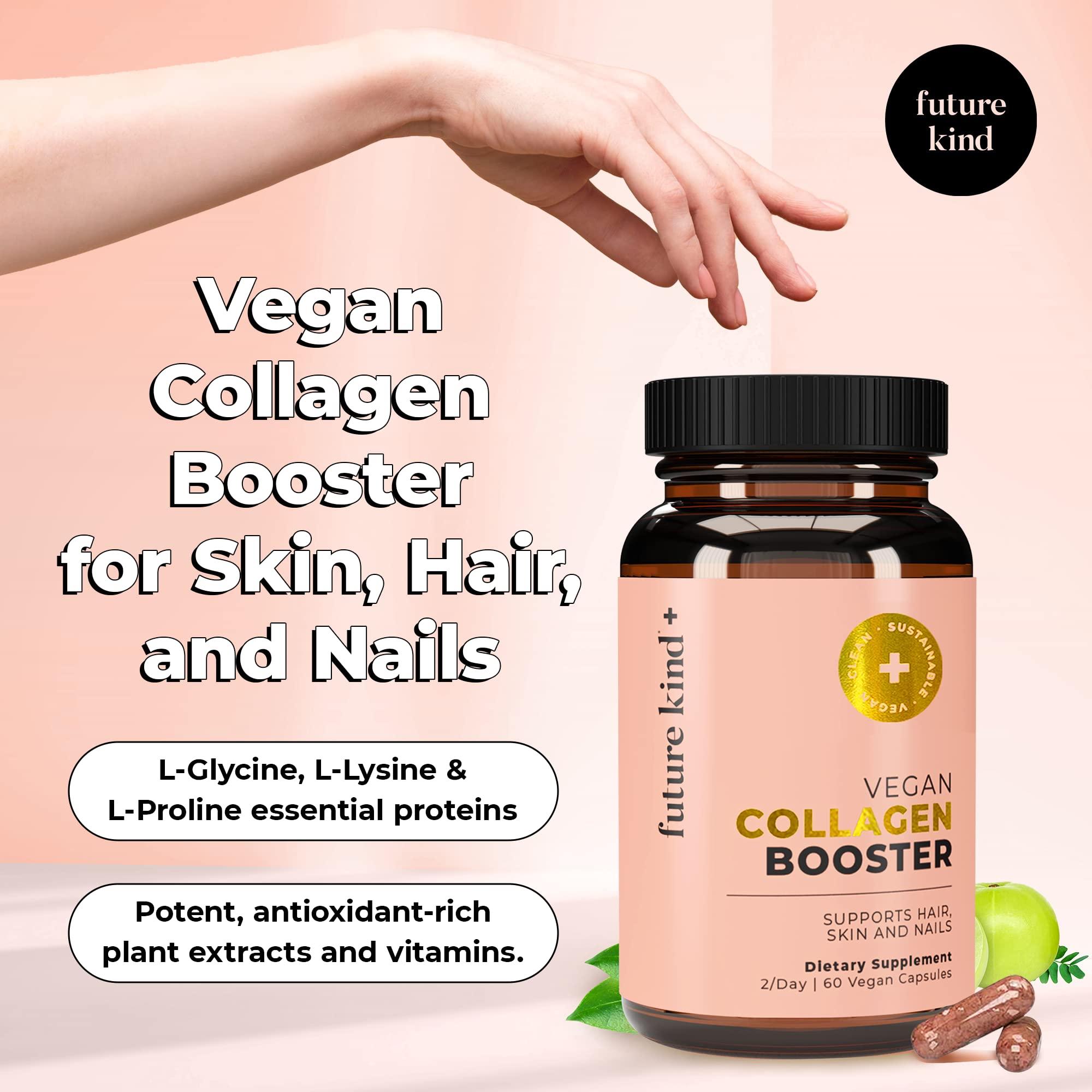 Future Kind Future Kind Vegan Collagen - Supports Collagen Production with Biotin and Vitamin C (60 Capsules in Glass Bottle)