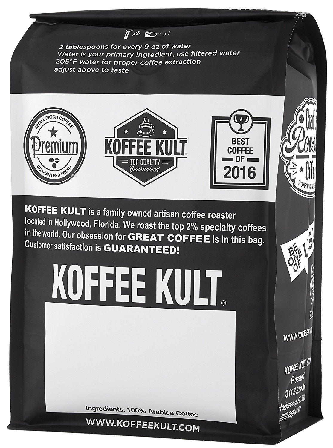Koffee Kult Koffee Kult Medium Roast Brazil Coffee Beans - 100% Single Origin Brazilian Coffee - Fresh Artisan Roasted (Whole Bean, 32oz bag)