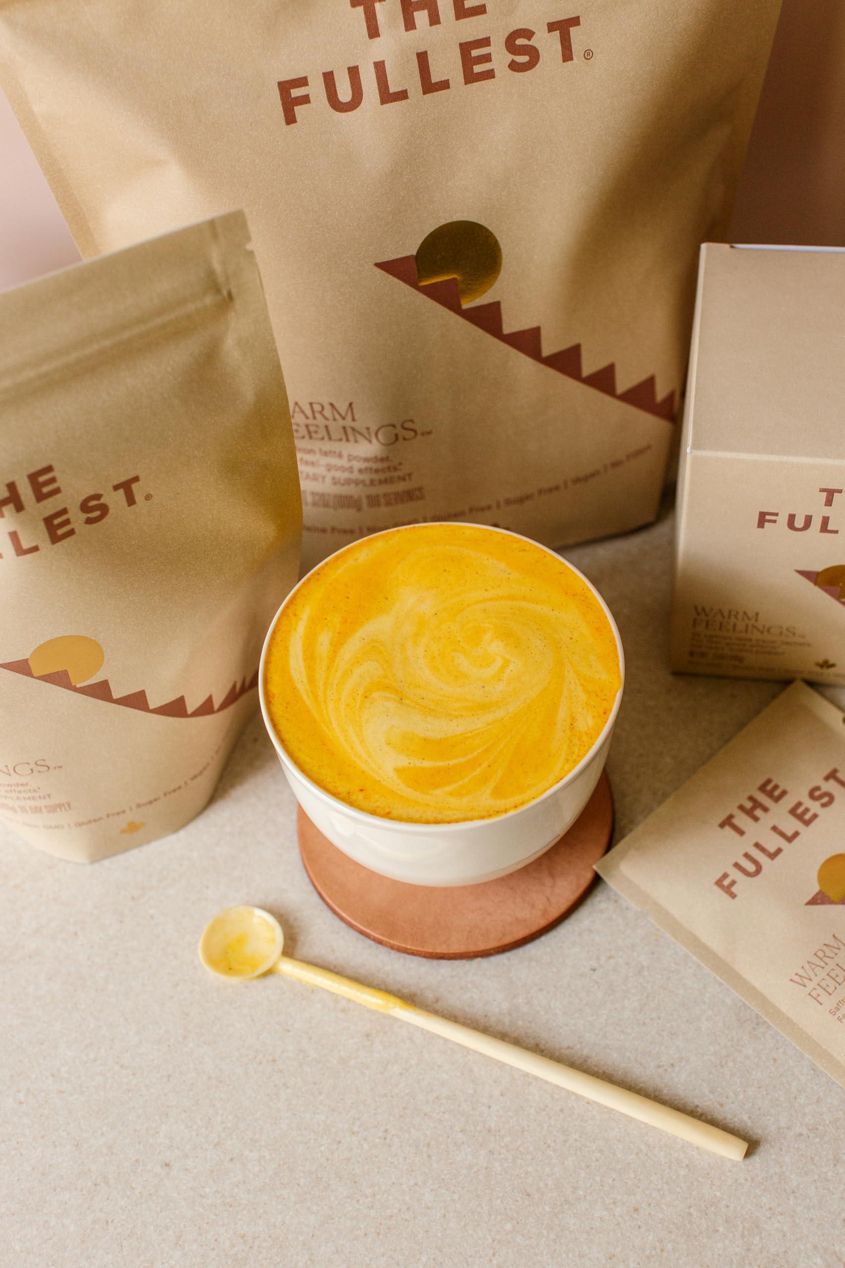 THE FULLEST THE FULLEST - Warm Feelings 100-Day Supply Saffron Latte Bulk - Saffron, Cardamom, and Coconut Based Wellness Powder for Mood and Sleep Support, Sugar-Free, Vegan, and Gluten-Free, 100 Servings
