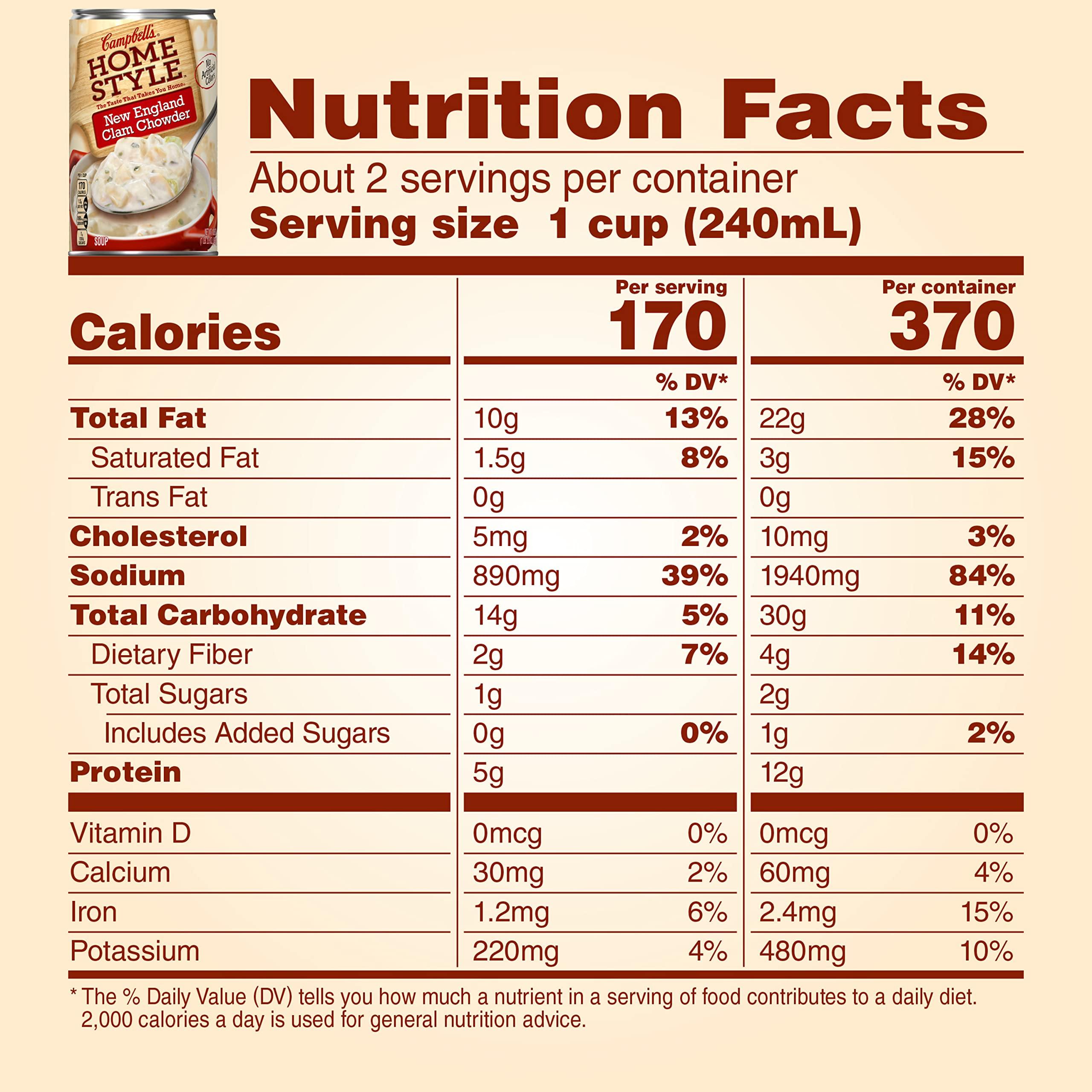 Campbell's Campbell's Homestyle New England Clam Chowder, 18.8 oz. (Pack of 12)