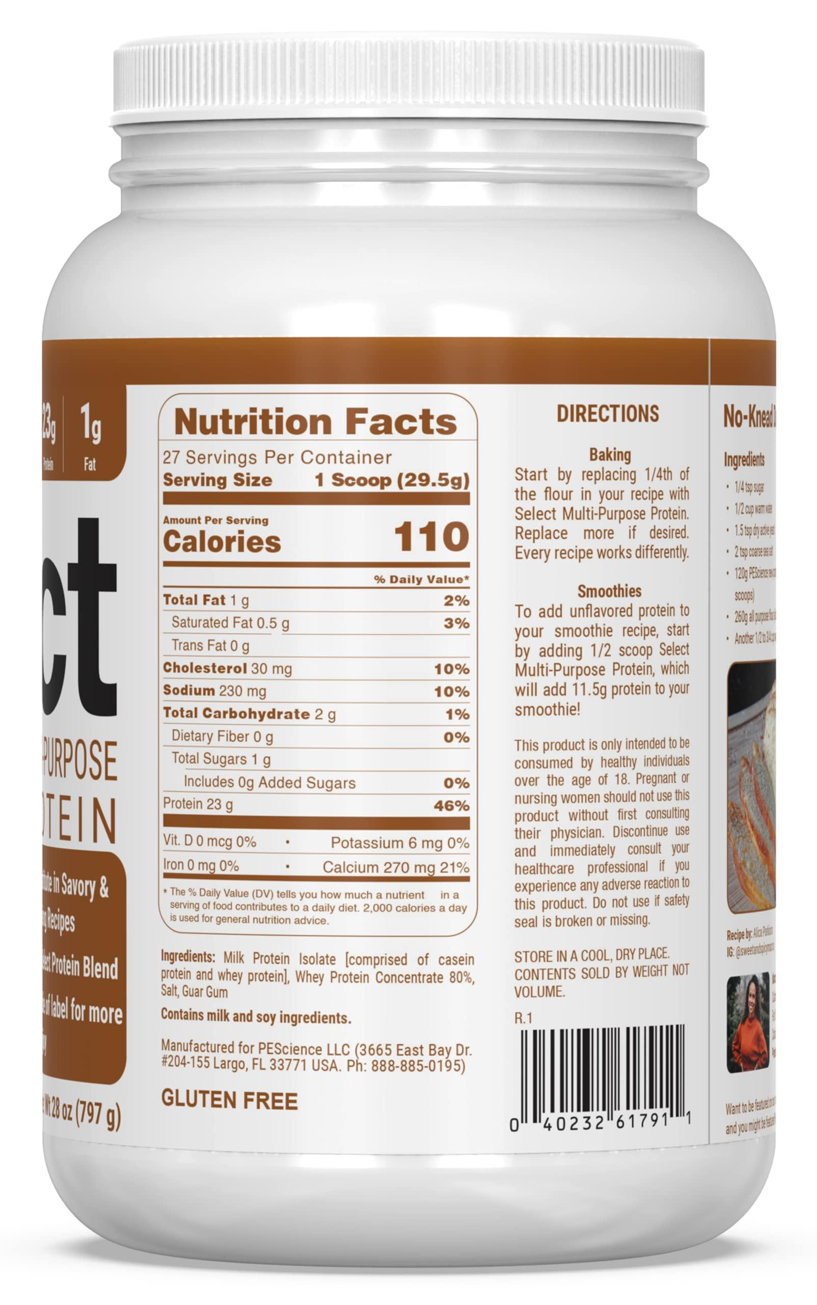 PEScience PEScience Select Multi-Purpose Unflavored Protein Powder, 27 Serving, Low Carb, Keto Friendly, and Gluten Free