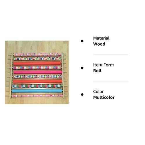 Z-Things Z-Things Storage, Organizer, Dispensing Rack for Gift Wrapping Paper, Ribbons, Cellophane, Vinyl Rolls, Paper, Maps Etc. Holds 10 Rows. Adjustable Width. Easy Wall Mount. Hardware Included.