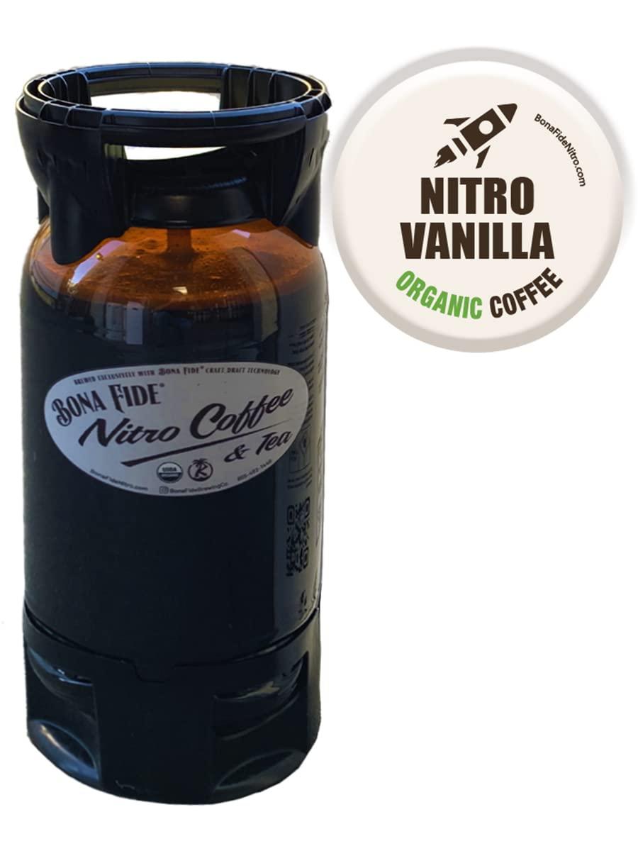 Bona Fide Nitro Cold Brew Vanilla Coffee, Organic, PET Keg, 5 Gal, Draft Coffee On Tap