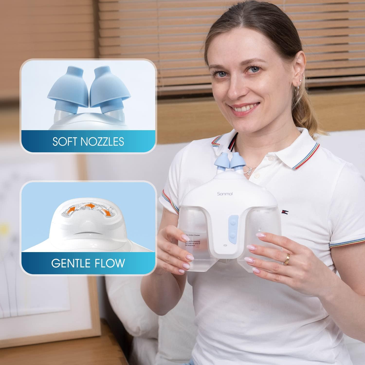 Sonmol Sonmol Electric Nasal Irrigation System with 50 Salt Packets Nose Wash Deep Cleaning Sinus Rinse Relieve Congestion Runny Nose Itching