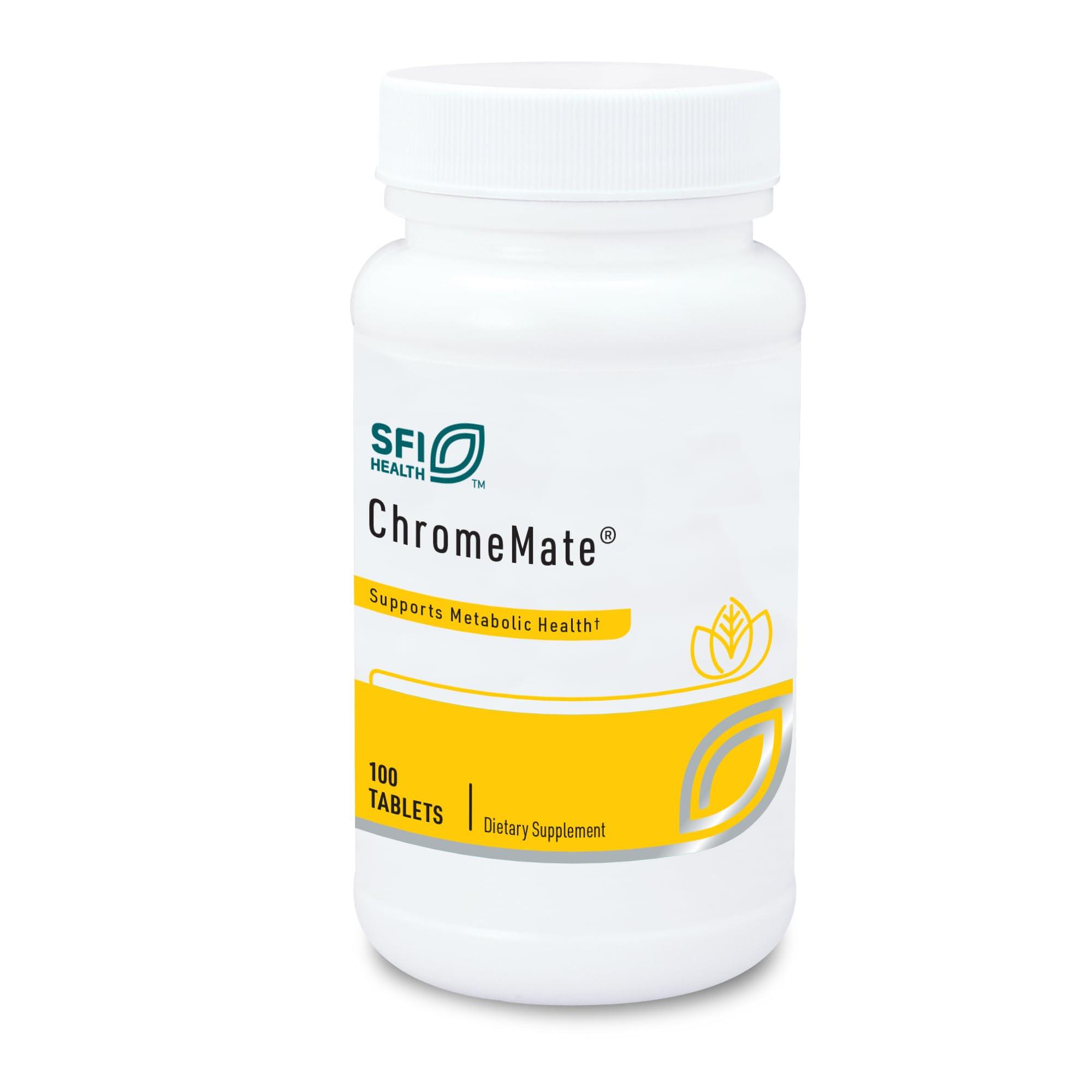 Klaire Labs Klaire Labs Chromemate - Chromemate Chromium Polynicotinate 200mcg Supplement - Bioavailable Form of Chromium with Niacin - Hypoallergenic (100 Tablets)