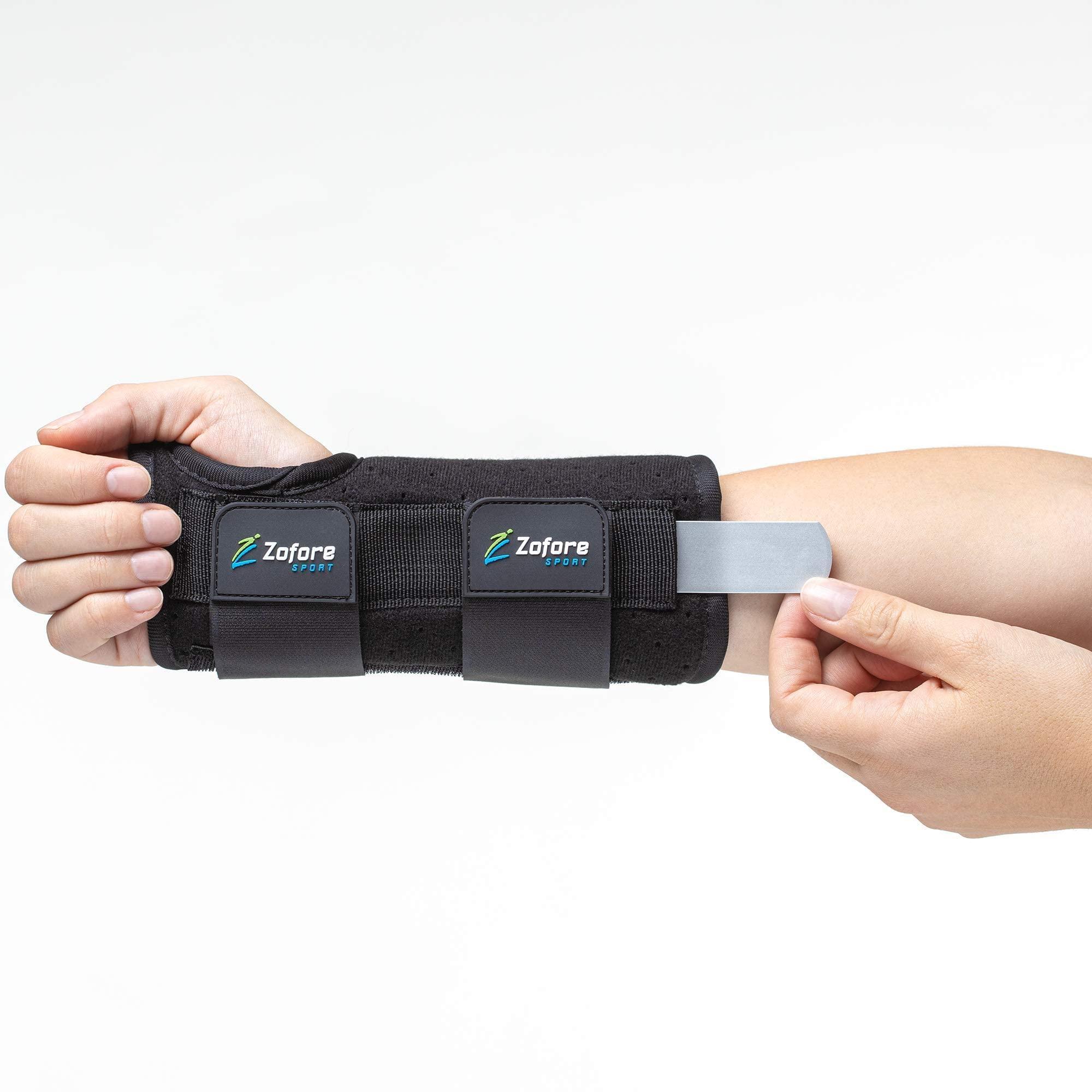 ZOFORE SPORT Carpal Tunnel Wrist Brace Night Support and Metal Splint Stabilizer [Single] - Helps Relieve Tendinitis Arthritis Carpal Tunnel Syndrome Pain - Reduces Recovery Time for Men Women - Right (S/M)