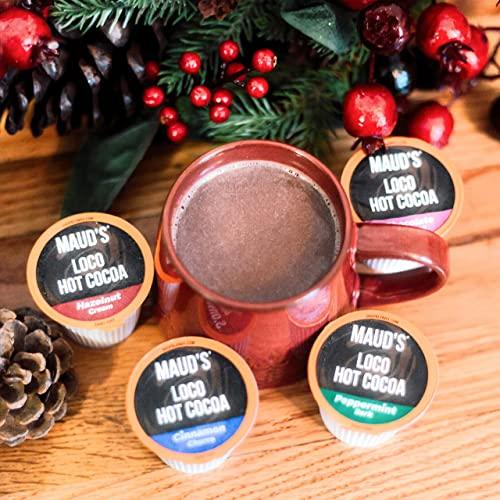 MAUD\'S Maud\'s Flavored Hot Chocolate Variety Pack, 48ct. Solar Energy Produced Recyclable Single Serve Gluten & Dairy Free Flavored Hot Cocoa Pods, 100% California Blended Hot Cocoa Variety, KCup Compatible