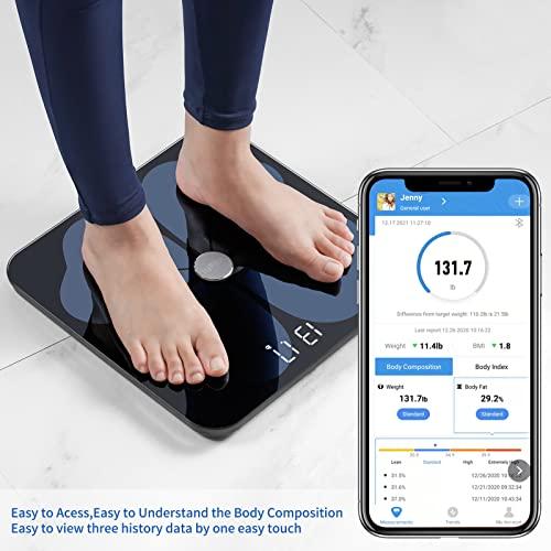 Vitafit Vitafit Smart Body Fat Weight Scale for Body Composition Monitors, Weighing Professional Since 2001, Digital Wireless Bathroom Scale for BMI Fat Water Muscle with App,400lb, Black