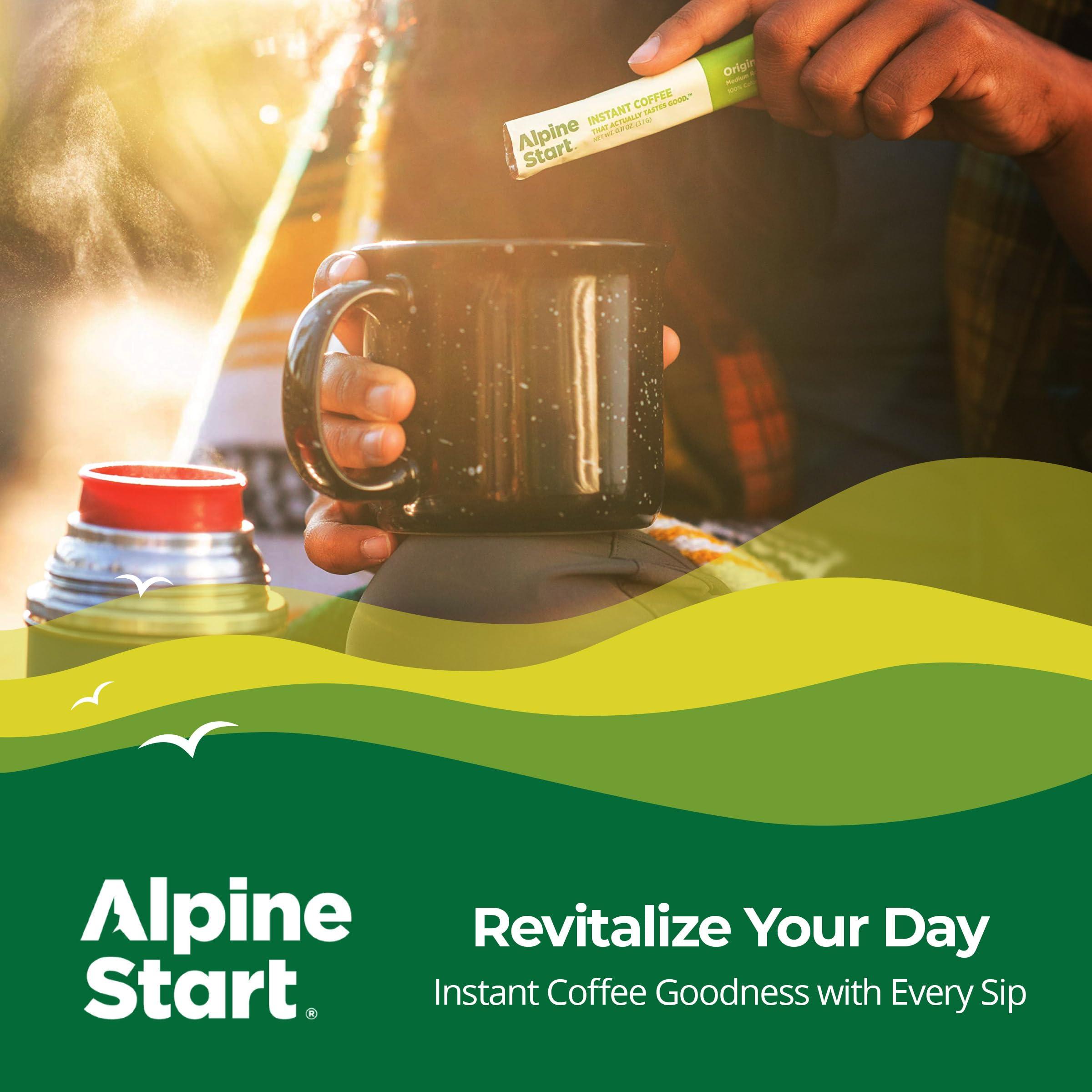 Alpine Start Alpine Start Instant Coffee Medium Roast Original Blend from High Altitude Arabica Beans, Enjoy Hot or Cold, Dairy Free, Soy Free (0.11 Oz) Pack of 8