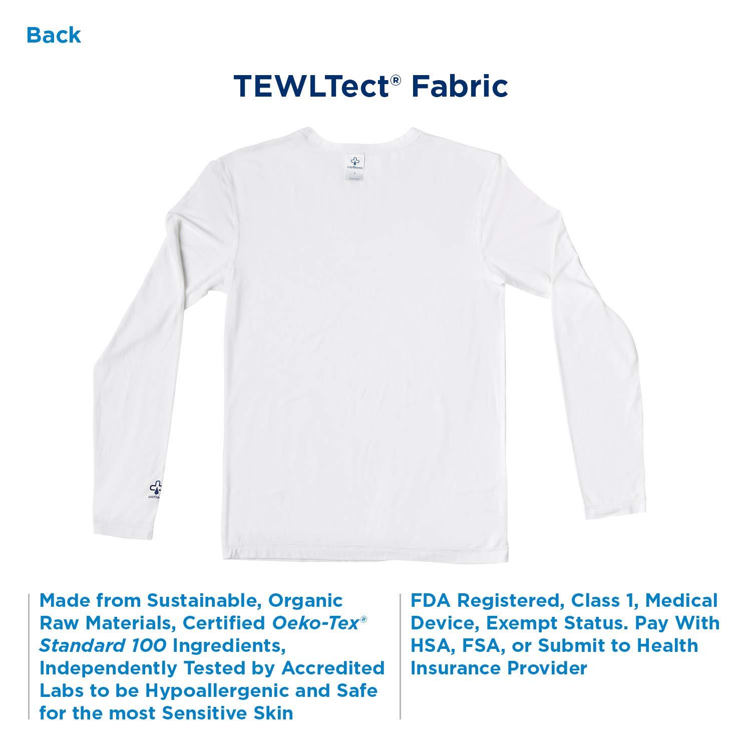 Soothems Eczema & Psoriasis Clothing Relief Treatment Shirt for Moderate to Severe Sensitive Dry Skin for Men (Size M)  Also Used as a Wet Wrapping Therapy White