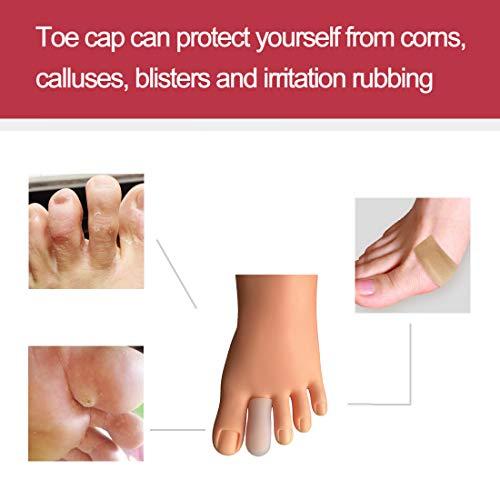 Conpru 30 Pieces Gel Toe Caps, Silicone Toe Protector, Toe Covers, Protect Toe from Rubbing, Ingrown Toenails, Corns, Blisters, Hammer Toes and Other Painful Toe Problems
